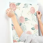 Magnolia Home Watercolor Roses - Red Wallpaper | Buy Online Magnolia Home Watercolor Roses wallpaper, color Red, SKU MK1126