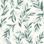 Magnolia Home Weekends Olive Branch - Teal Wallpaper | Buy Online Magnolia Home Weekends Olive Branch wallpaper, color Teal, SKU ME1536