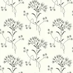 Magnolia Home Wildflower wallpaper, color Black & White, SKU ME1515