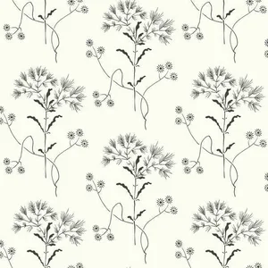 Magnolia Home Wildflower wallpaper, color Black & White, SKU ME1515