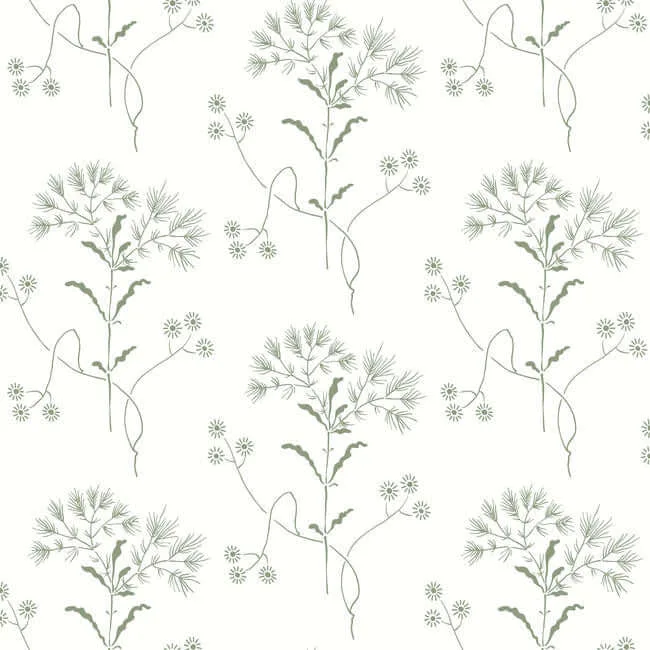 Magnolia Home Wildflower wallpaper, color Green, SKU PSW1503RL