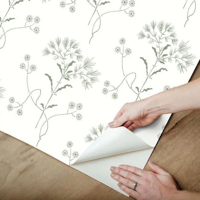 Magnolia Home Wildflower wallpaper, color Green, SKU PSW1503RL