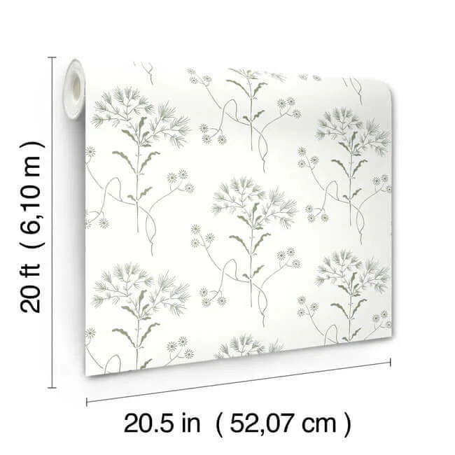 Magnolia Home Wildflower wallpaper, color Green, SKU PSW1503RL