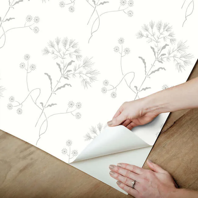Magnolia Home Wildflower - Grey Wallpaper | Buy Online Magnolia Home Wildflower wallpaper, color Grey, SKU PSW1502RL