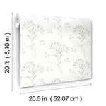 Magnolia Home Wildflower - Grey Wallpaper | Buy Online Magnolia Home Wildflower wallpaper, color Grey, SKU PSW1502RL