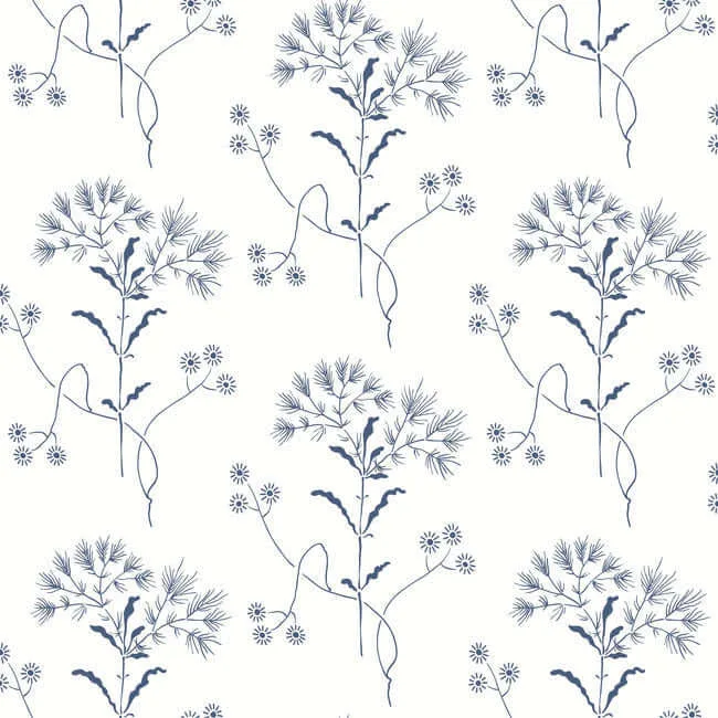 Magnolia Home Wildflower wallpaper, color Navy, SKU PSW1504RL