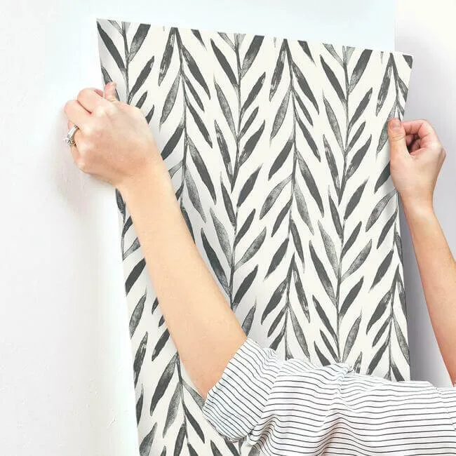 Magnolia Home Willow - Black Wallpaper | Buy Online Magnolia Home Willow wallpaper, color Black, SKU MK1136