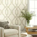 Magnolia Home Woven Trellis - Beige Wallpaper | Buy Online Magnolia Home Woven Trellis wallpaper, color Beige, SKU ME1554