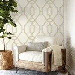 Magnolia Home Woven Trellis - Beige Wallpaper | Buy Online Magnolia Home Woven Trellis wallpaper, color Beige, SKU ME1554
