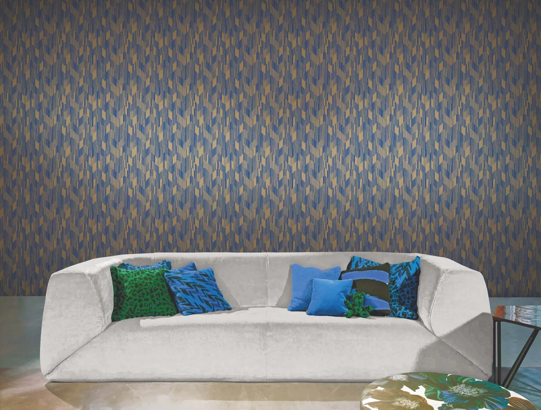 Missoni Birch wallpaper, color Blue, SKU MI10527