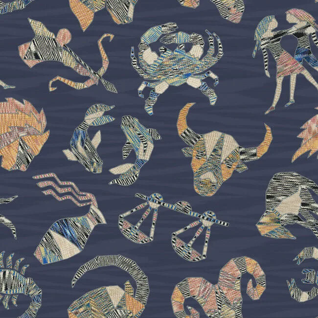 Missoni Constellations wallpaper, color Blue, SKU MI10353
