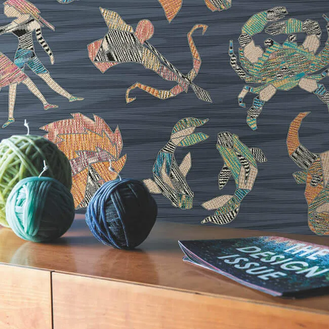 Missoni Constellations - Blue Wallpaper | Buy Online Missoni Constellations wallpaper, color Blue, SKU MI10353