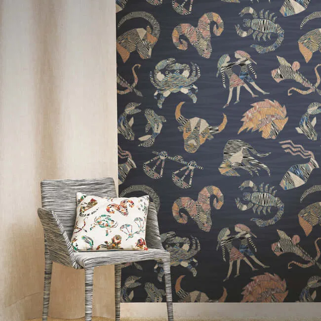 Missoni Constellations - Blue Wallpaper | Buy Online Missoni Constellations wallpaper, color Blue, SKU MI10353