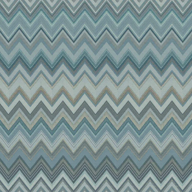Missoni Happy Zigzag wallpaper, color Blue, SKU MI10335