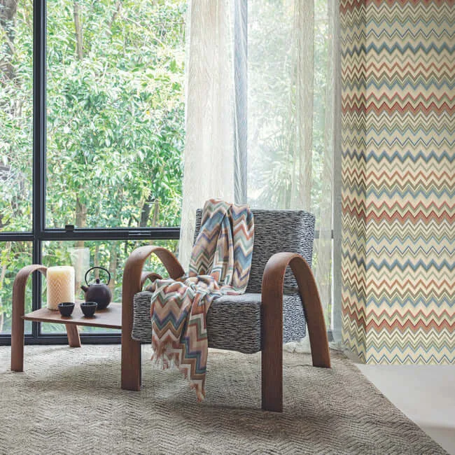 Missoni Happy Zigzag wallpaper, color Orange, SKU MI10330