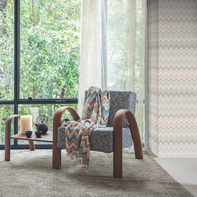 Missoni Happy Zigzag - Grey Wallpaper | Buy Online Missoni Happy Zigzag wallpaper, color Grey, SKU MI10331