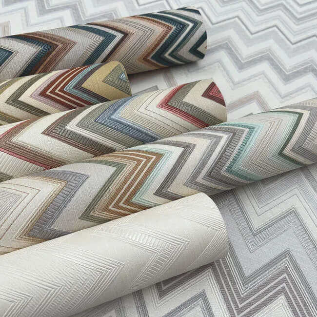 Missoni Happy Zigzag - Green & Brown Wallpaper | Buy Online Missoni Happy Zigzag wallpaper, color Green & Brown, SKU MI10332