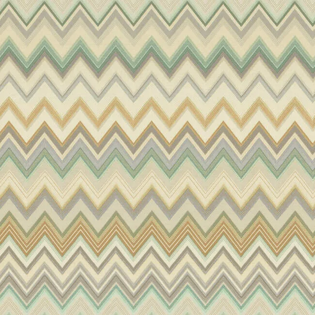 Missoni Happy Zigzag wallpaper, color Green, SKU MI10333