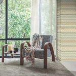 Missoni Happy Zigzag - Green Wallpaper | Buy Online Missoni Happy Zigzag wallpaper, color Green, SKU MI10333