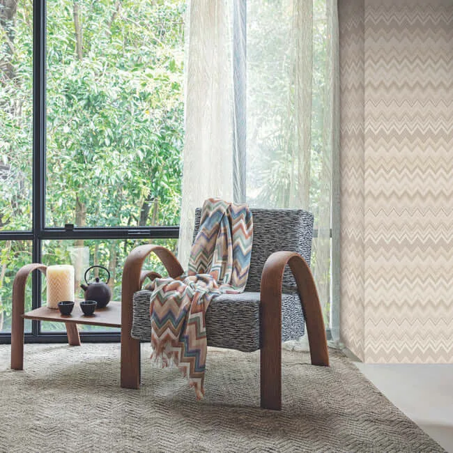Missoni Happy Zigzag wallpaper, color Neutral, SKU MI10334