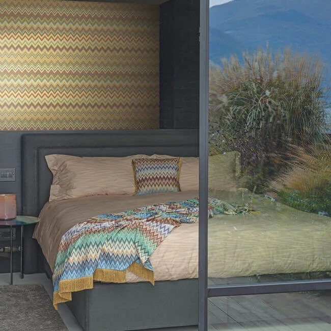 Missoni Happy Zigzag - Gold Wallpaper | Buy Online Missoni Happy Zigzag wallpaper, color Gold, SKU MI10336