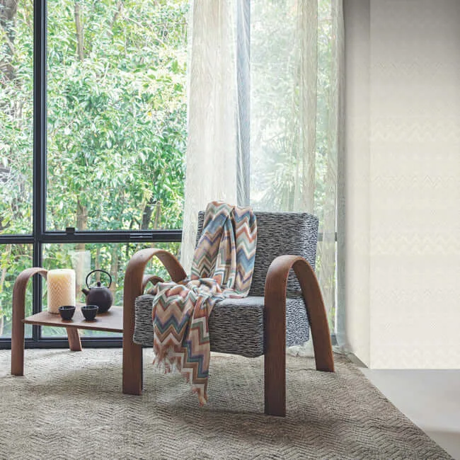 Missoni Happy Zigzag - Cream Wallpaper | Buy Online Missoni Happy Zigzag wallpaper, color Cream, SKU MI10337