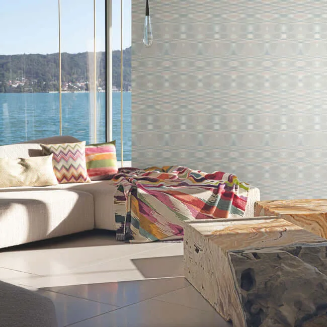 Missoni Sunrise Flame wallpaper, color Light Blue, SKU MI10321