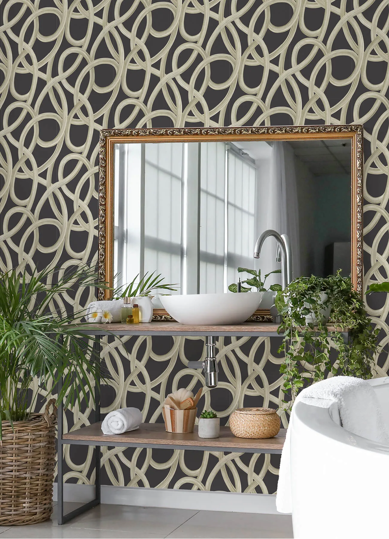 ohpopsi Calix - Black Wallpaper | Buy Online ohpopsi Calix wallpaper, color Black, SKU CEP50126W
