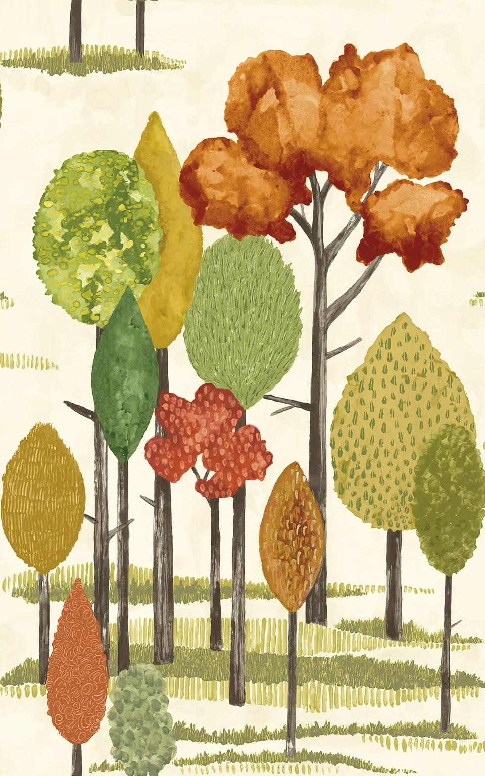 ohpopsi Cypress wallpaper, color Orange, SKU CEP50138W