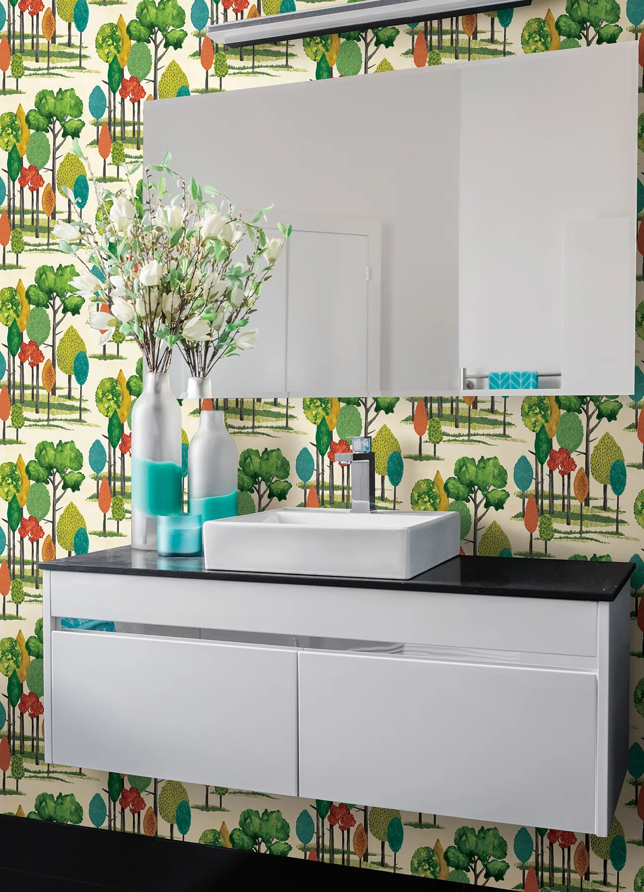ohpopsi Cypress - Teal Wallpaper | Buy Online ohpopsi Cypress wallpaper, color Teal, SKU CEP50137W