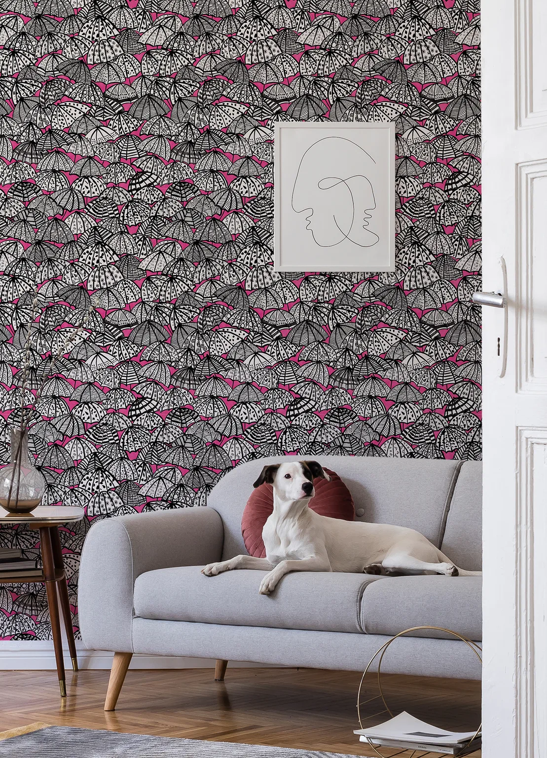 ohpopsi Dara wallpaper, color Raspberry, SKU CEP50115W