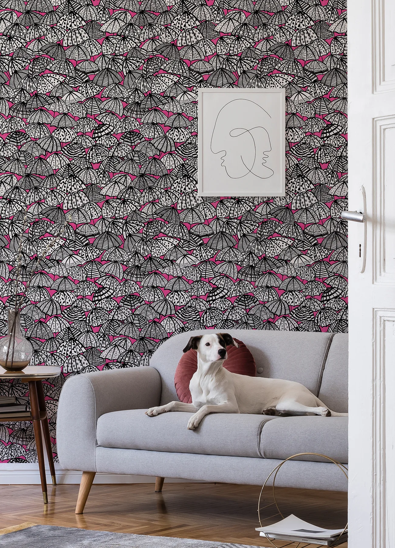 ohpopsi Dara wallpaper, color Raspberry, SKU CEP50115W
