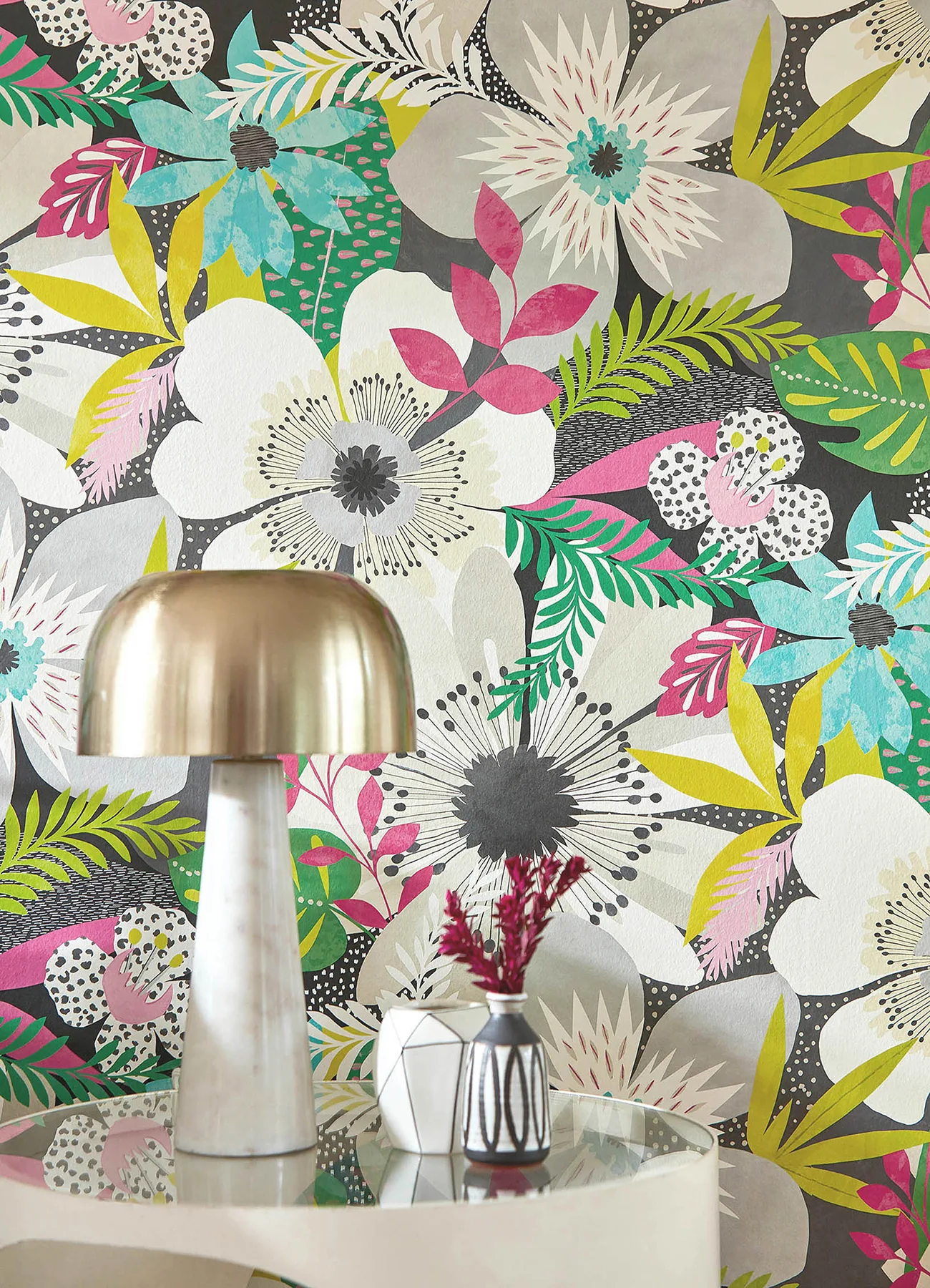 ohpopsi Janis - Charcoal Wallpaper | Buy Online ohpopsi Janis wallpaper, color Charcoal, SKU CEP50101W