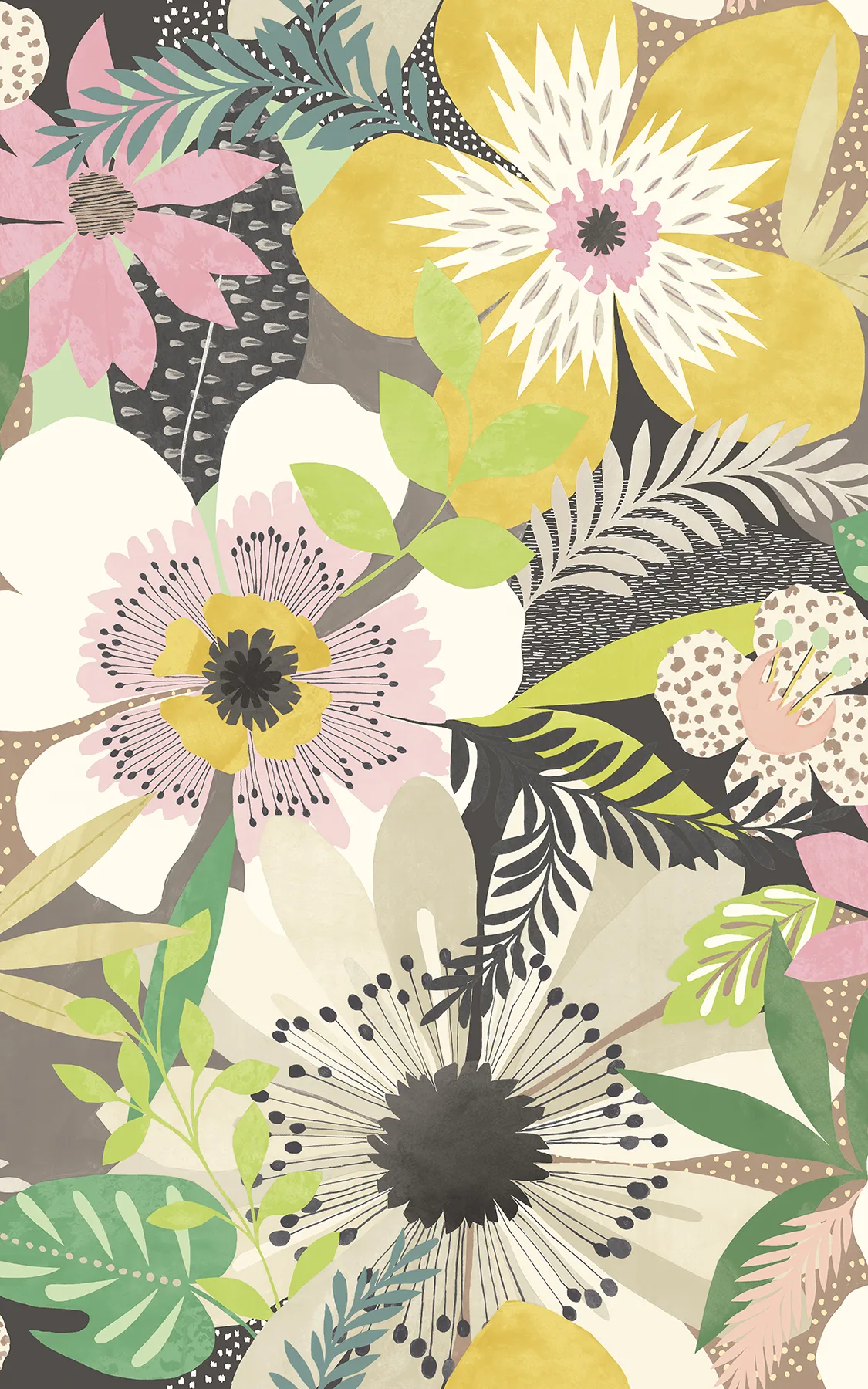 ohpopsi Janis wallpaper, color Mustard, SKU CEP50102W