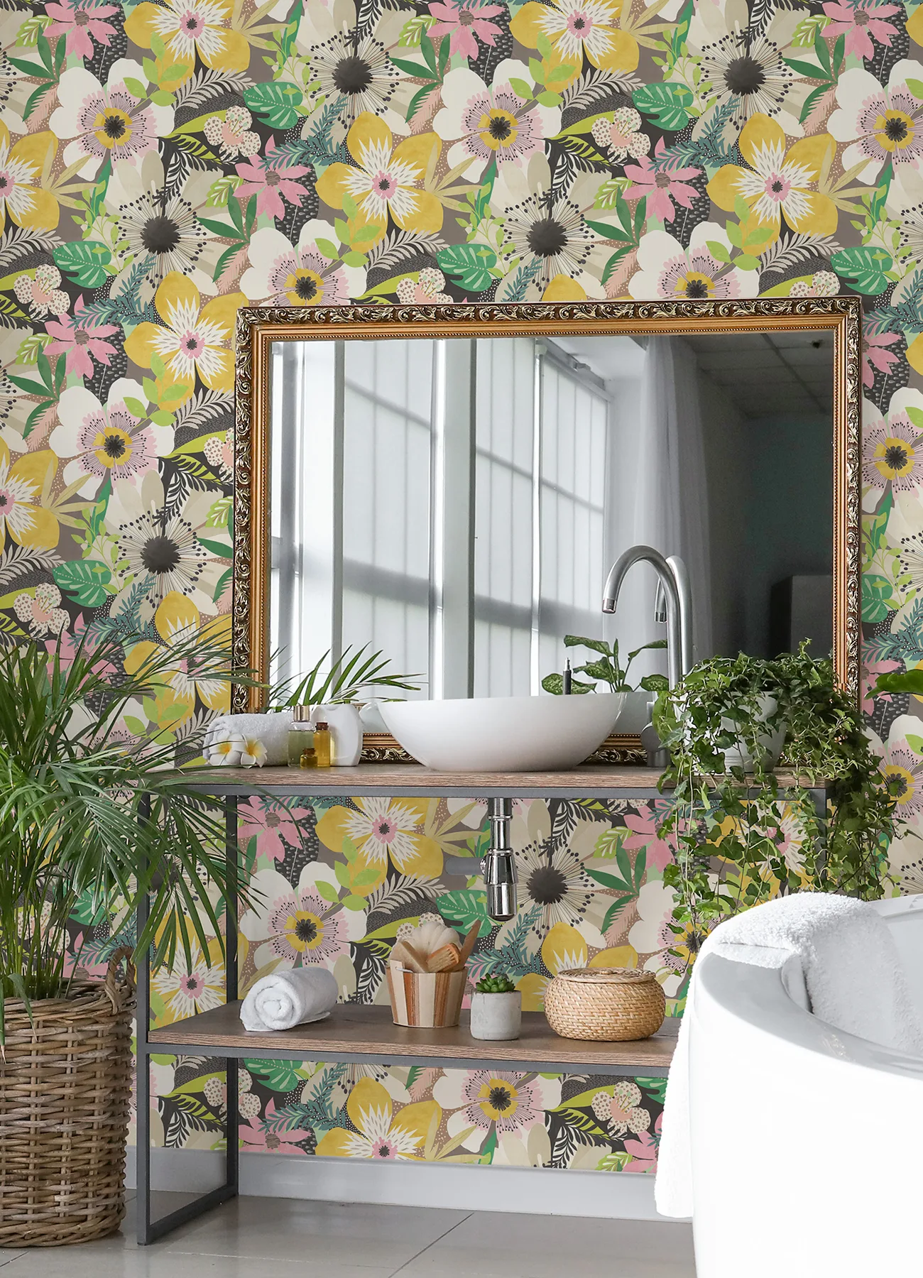 ohpopsi Janis - Mustard Wallpaper | Buy Online ohpopsi Janis wallpaper, color Mustard, SKU CEP50102W