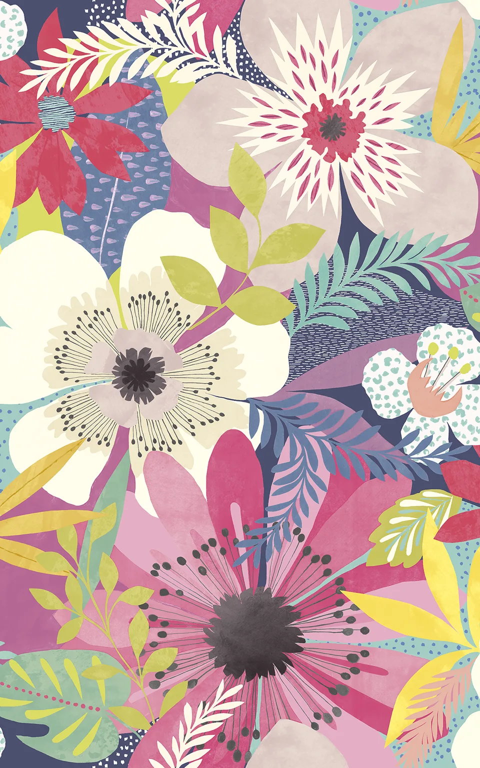 ohpopsi Janis wallpaper, color Raspberry, SKU CEP50106W