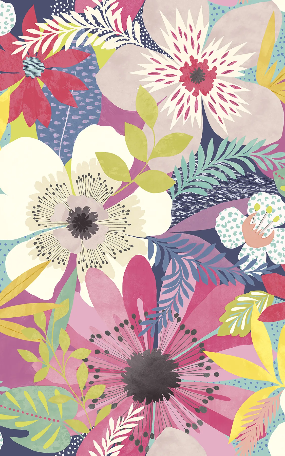 ohpopsi Janis wallpaper, color Raspberry, SKU CEP50106W