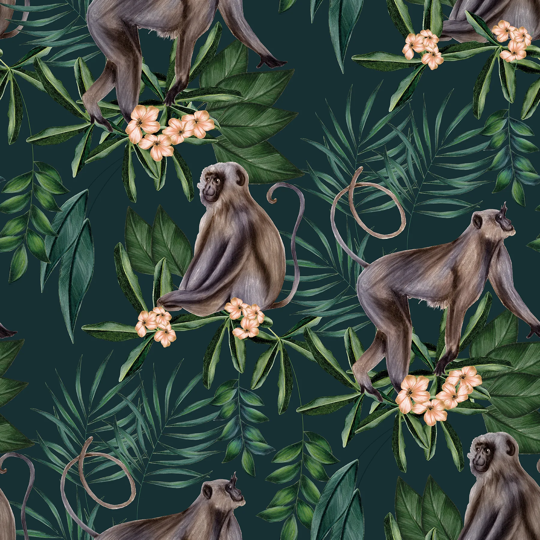 ohpopsi Morris wallpaper, color Dark Blue, SKU WLD53109W