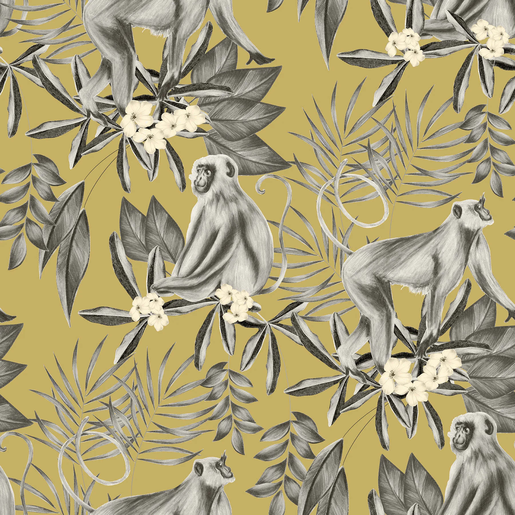 ohpopsi Morris wallpaper, color Mustard, SKU WLD53110W
