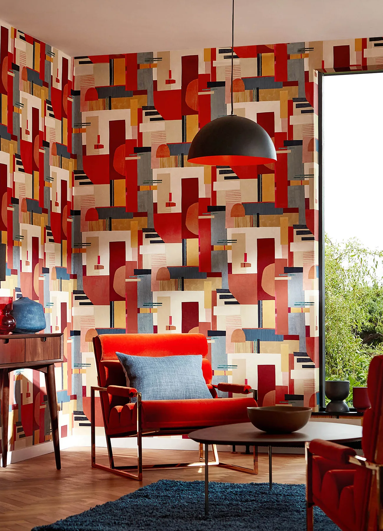 ohpopsi Rhodes - Red Wallpaper | Buy Online ohpopsi Rhodes wallpaper, color Red, SKU CEP50130W