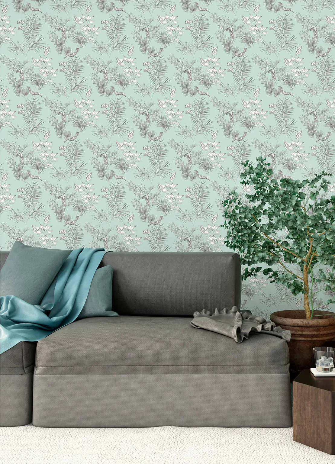 ohpopsi Shelly wallpaper, color Mint, SKU WLD53113W