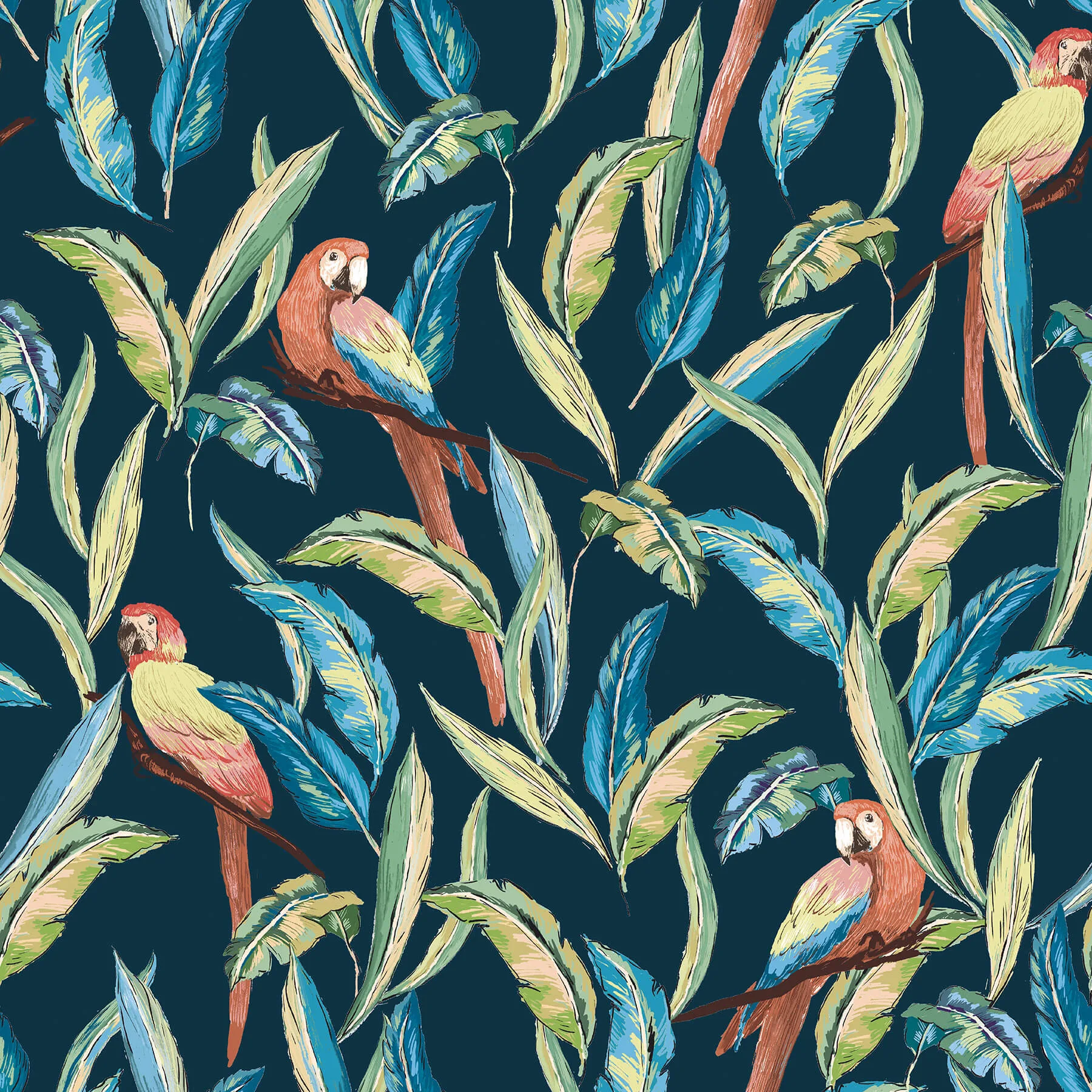ohpopsi Timor wallpaper, color Indigo, SKU WLD53117W