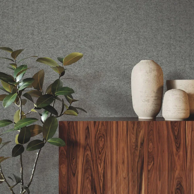 Quietwall Savile wallpaper, color Gunmetal, SKU HA3653R