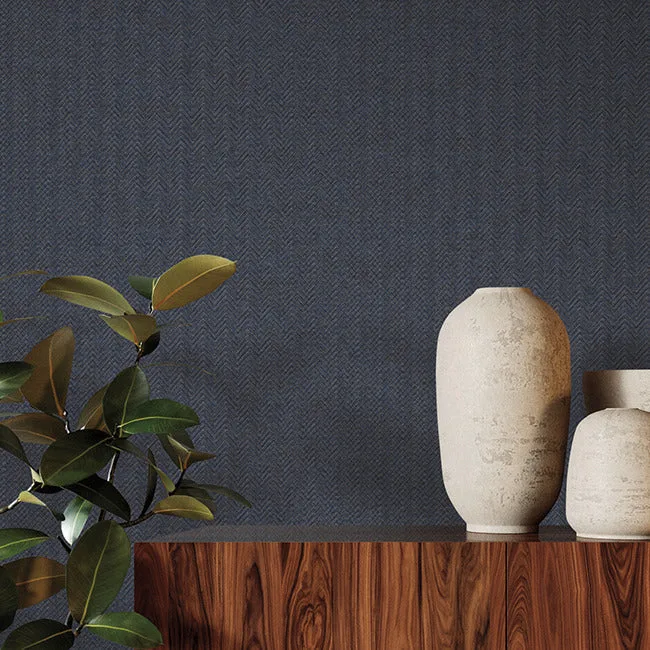 Quietwall Savile wallpaper, color Navy, SKU HA3654R