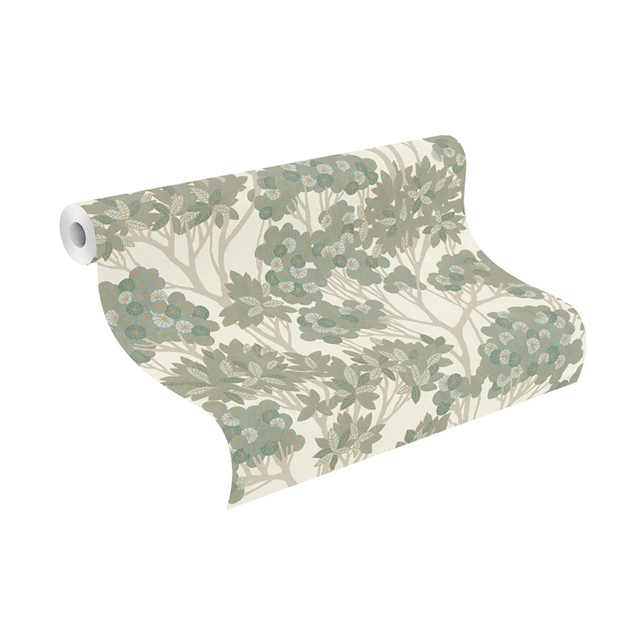 Rasch Stickley - Green Wallpaper | Buy Online Rasch Stickley wallpaper, color Green, SKU RH580006