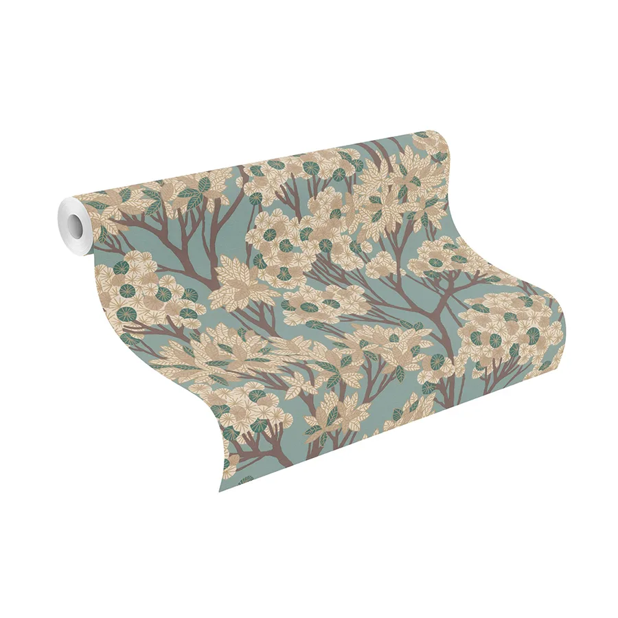 Rasch Stickley - Sky Blue Wallpaper | Buy Online Rasch Stickley wallpaper, color Sky Blue, SKU RH580013