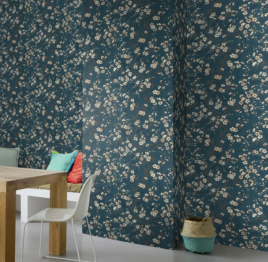 Rasch Tsubomi - Blue Wallpaper | Buy Online Rasch Tsubomi wallpaper, color Blue, SKU RH456738