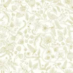 Rifle Paper Co. Aviary wallpaper, color Off White & Gold, SKU PSW1309RL