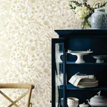 Rifle Paper Co. Aviary wallpaper, color Off White & Gold, SKU PSW1309RL