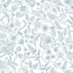 Rifle Paper Co. Aviary - Blue & Cream Wallpaper | Buy Online Rifle Paper Co. Aviary wallpaper, color Blue & Cream, SKU PSW1311RL